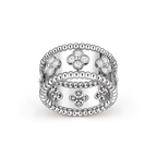 Bague Perlée trèfles, moyen modèle