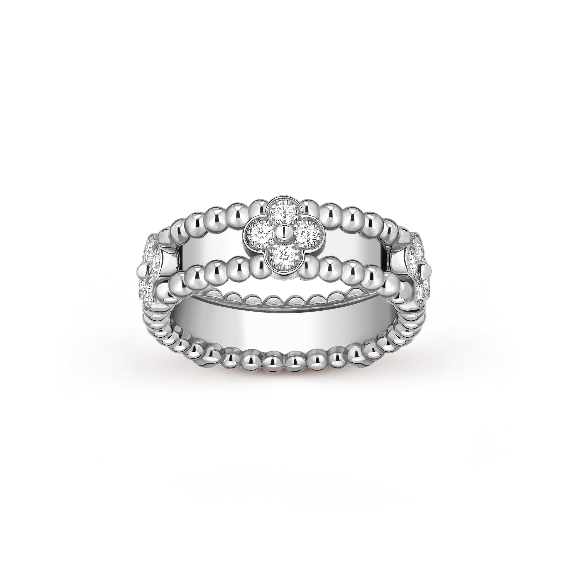 Bague Perlée sweet trèfles