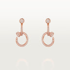Boucles d'oreilles Juste un Clou, double, semi-pavées