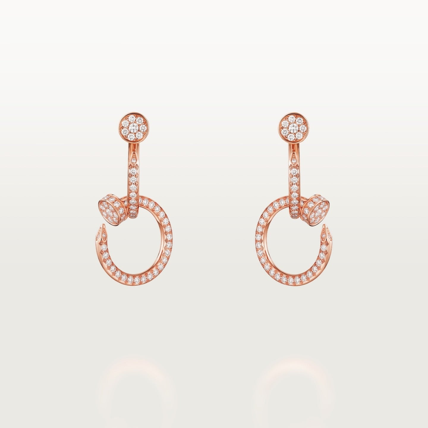Boucles d'oreilles Juste un Clou, double, semi-pavées