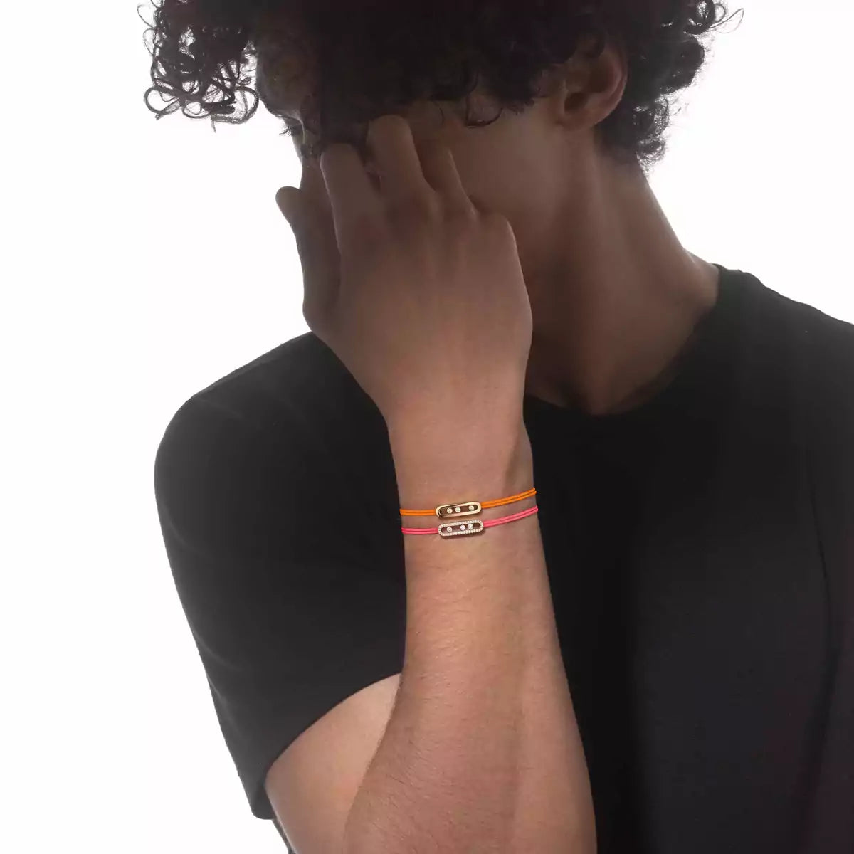 Bracelet cordon rose pavé Messika Care(s)