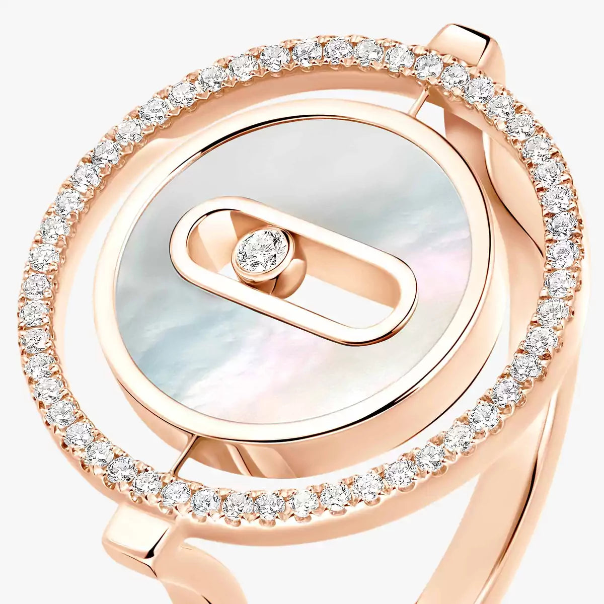 Bague nacre blanche Lucky Move PM