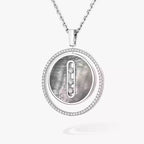 Collier nacre grise Lucky Move MM
