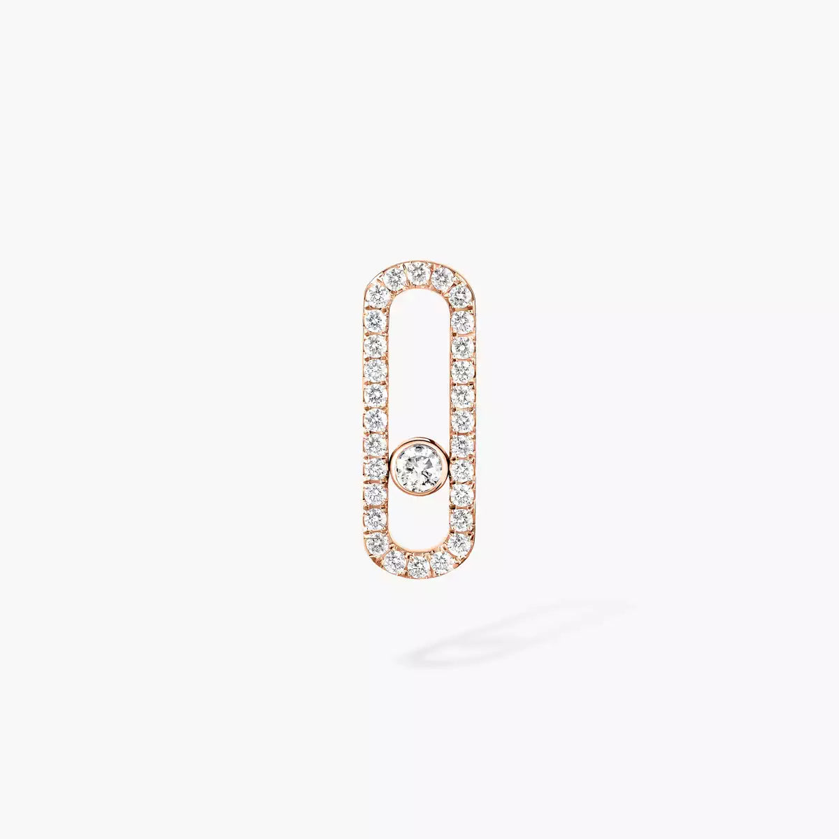 Mono boucle d'oreille pavée Move Uno droite
