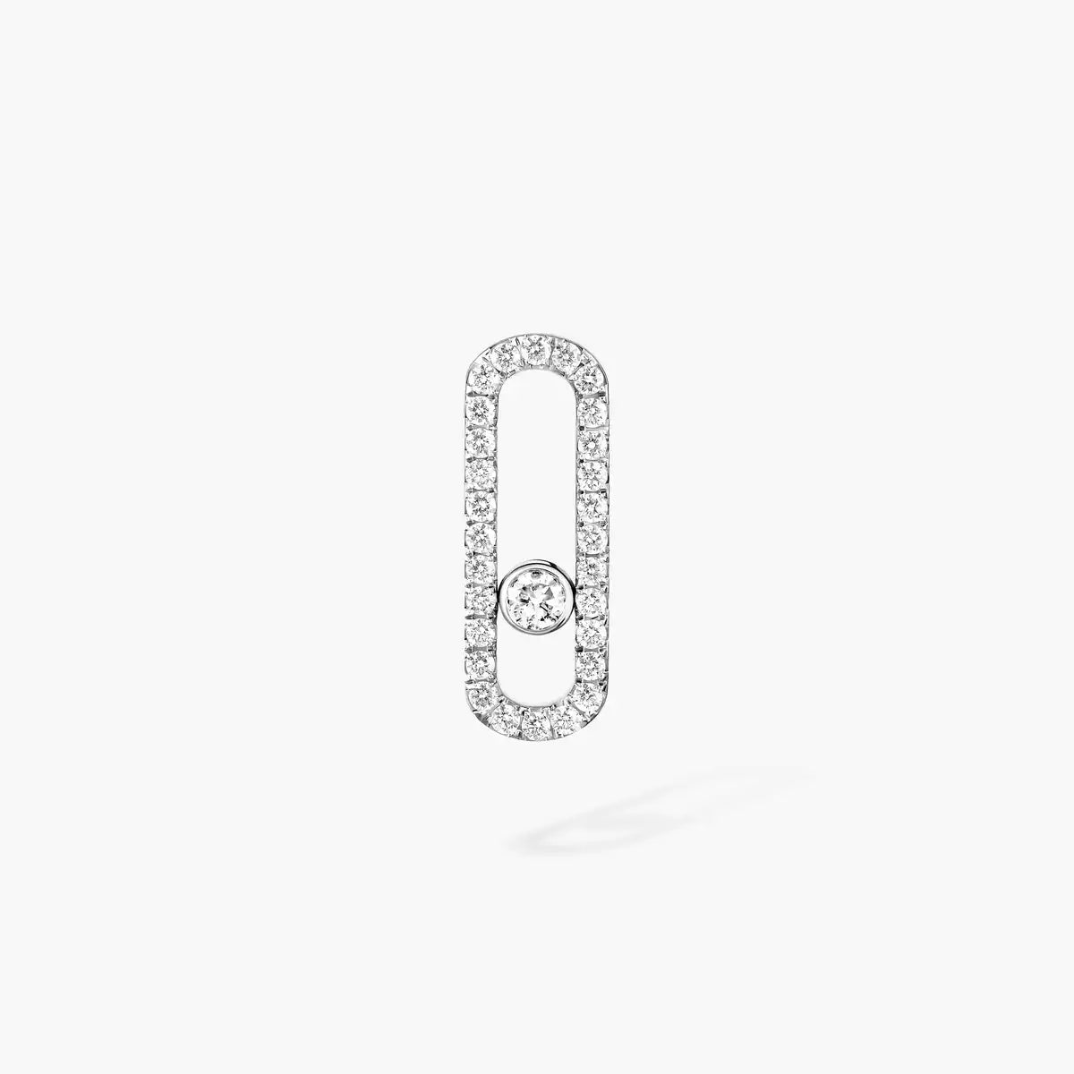Mono boucle d'oreille pavée Move Uno droite