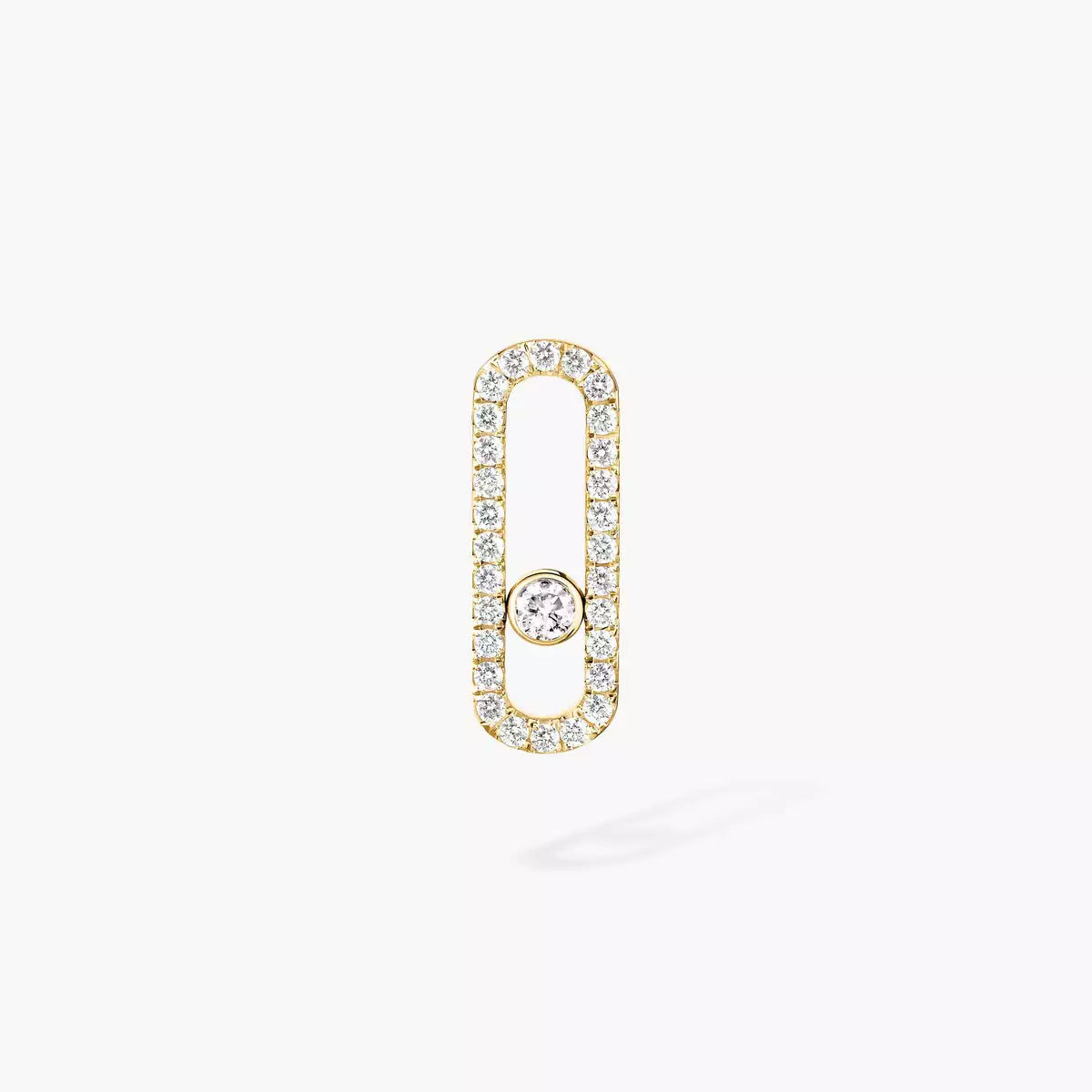 Mono boucle d'oreille pavée Move Uno droite