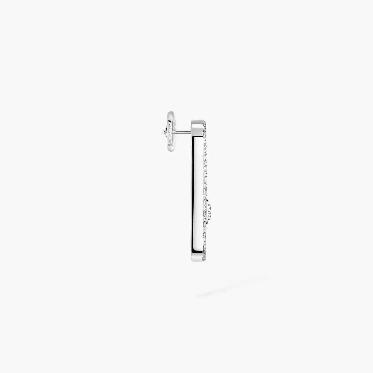 Mono boucle d'oreille pavée Move Uno droite