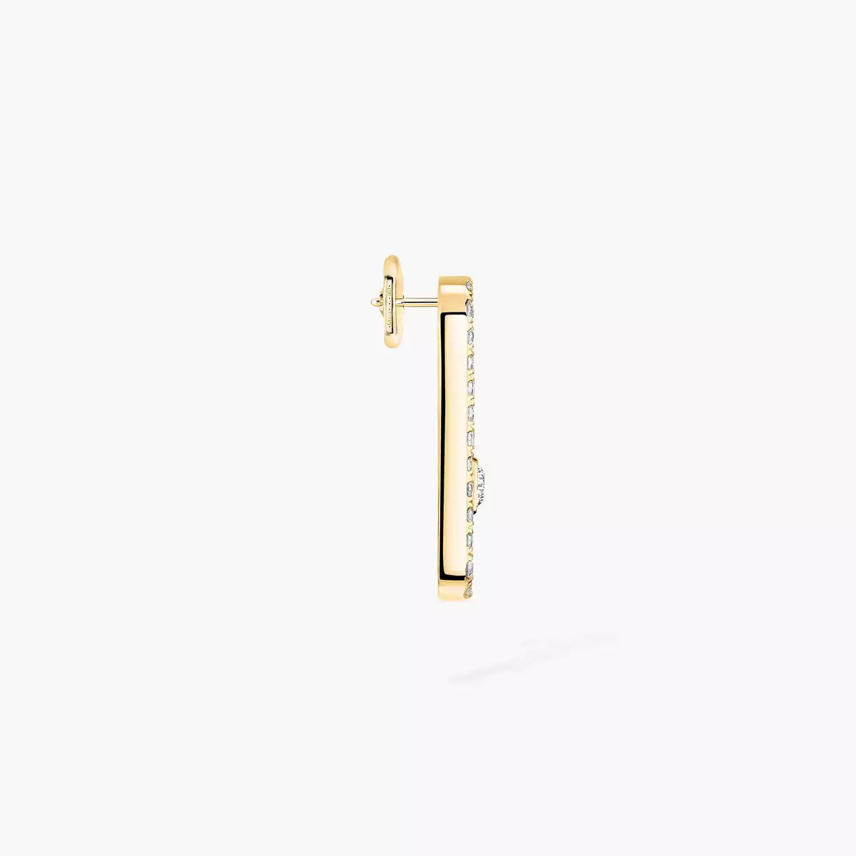 Mono boucle d'oreille pavée Move Uno droite