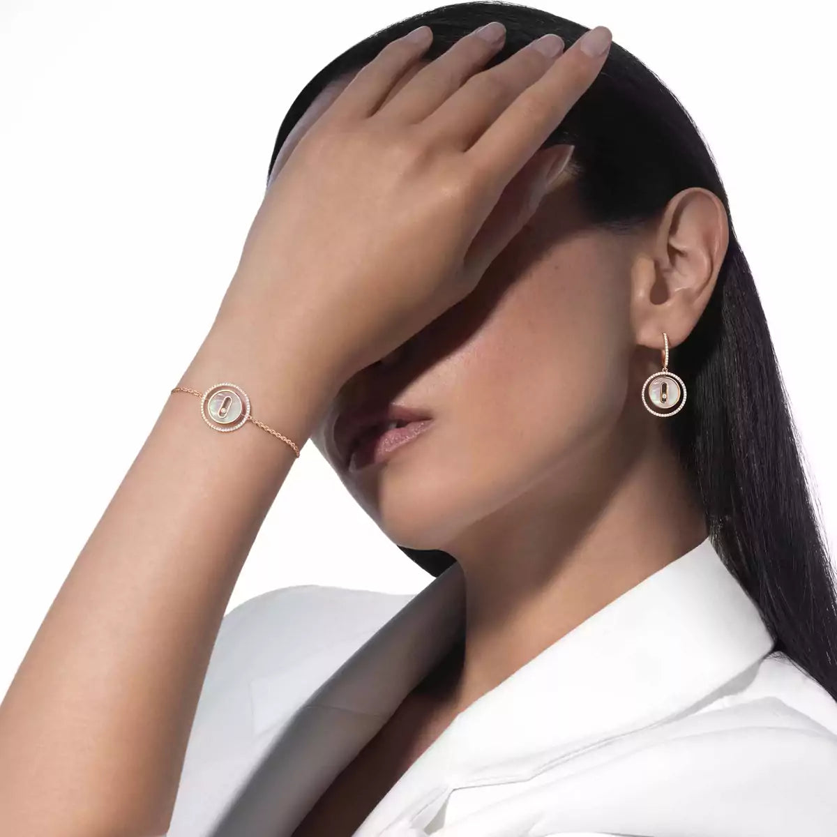 Boucles d'oreilles nacre blanche Lucky Move PM