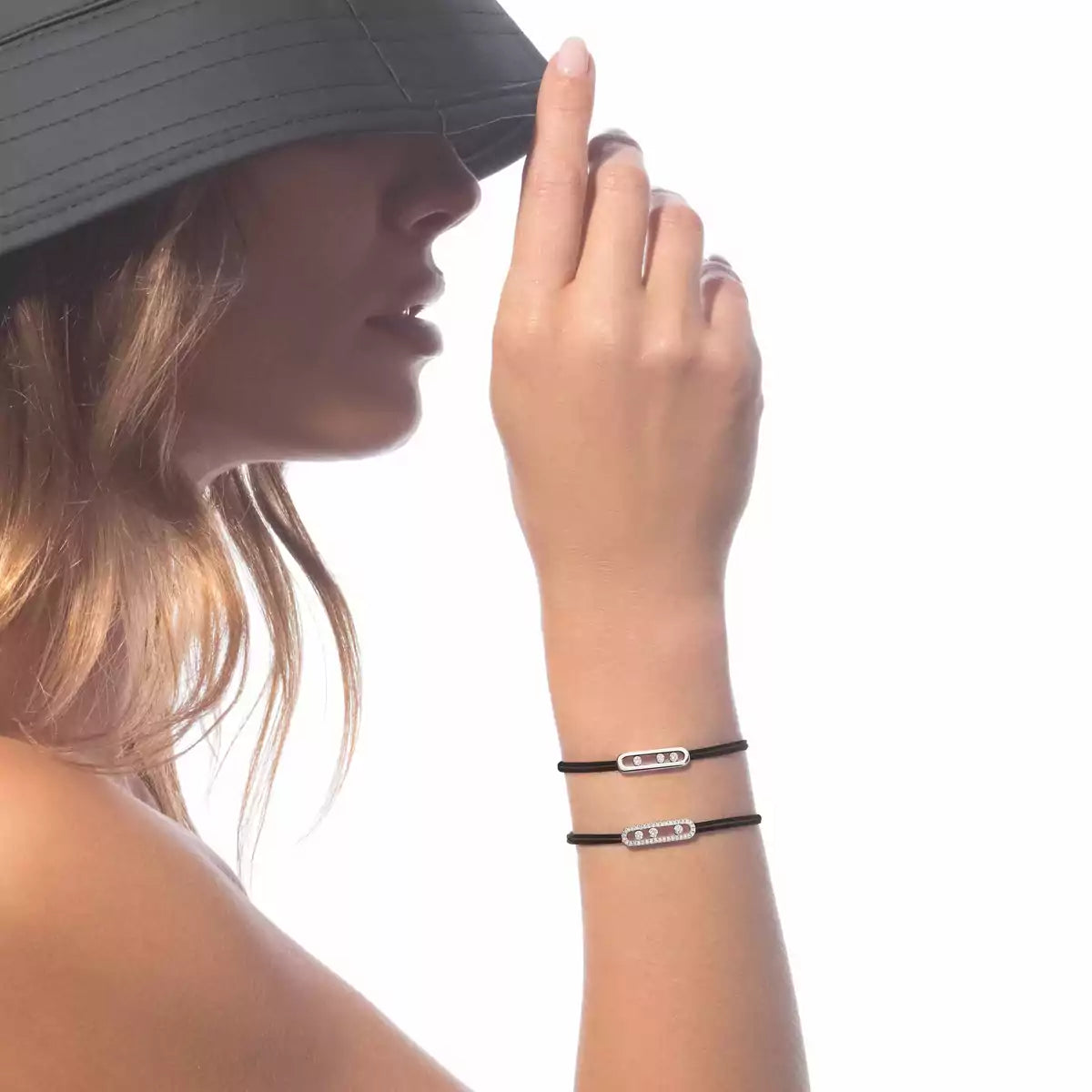 Bracelet cordon noir pavé Messika Care(s)
