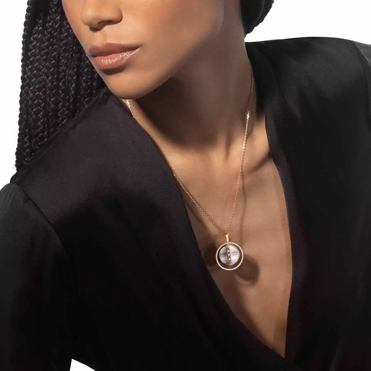 Collier nacre blanche Lucky Move MM