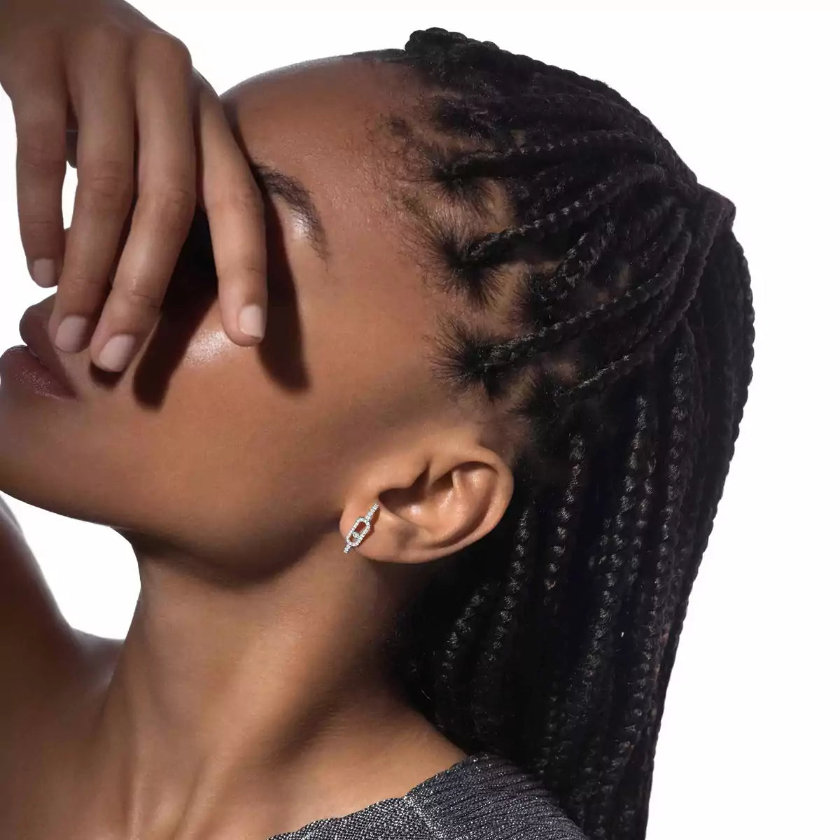 Mono boucle d'oreille pavée Move Uno