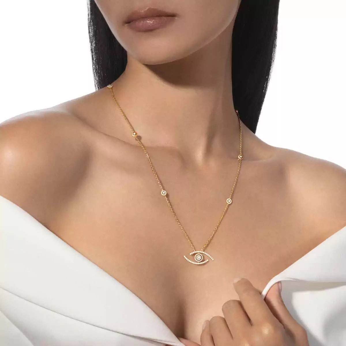 Sautoir pavé Lucky Eye