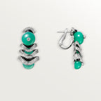 Boucles d'oreilles Géometrie & Contrastes, chrysoprase, pavées