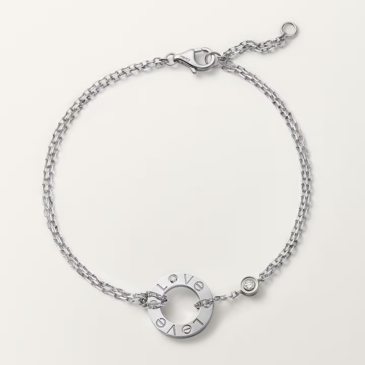 Bracelet LOVE, sur chaîne, 2 diamants