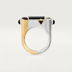 Bague Géométrie & Contrastes, onyx, pavée