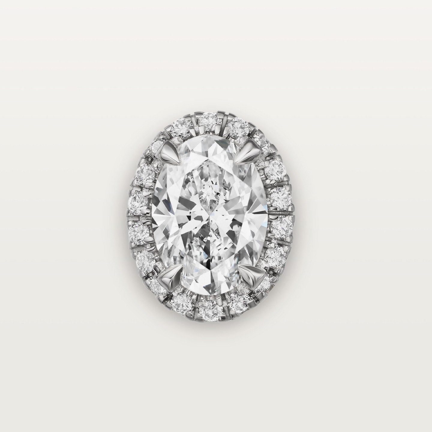 Puces d'oreilles Cartier Destinée, 2 diamants taille ovale, pavées