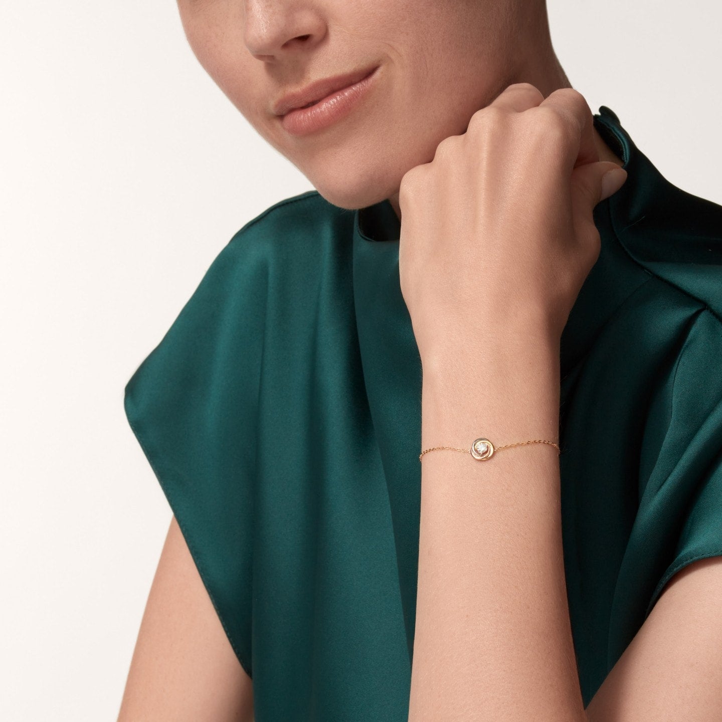 Bracelet Trinity, sur chaîne, diamant taille brillant