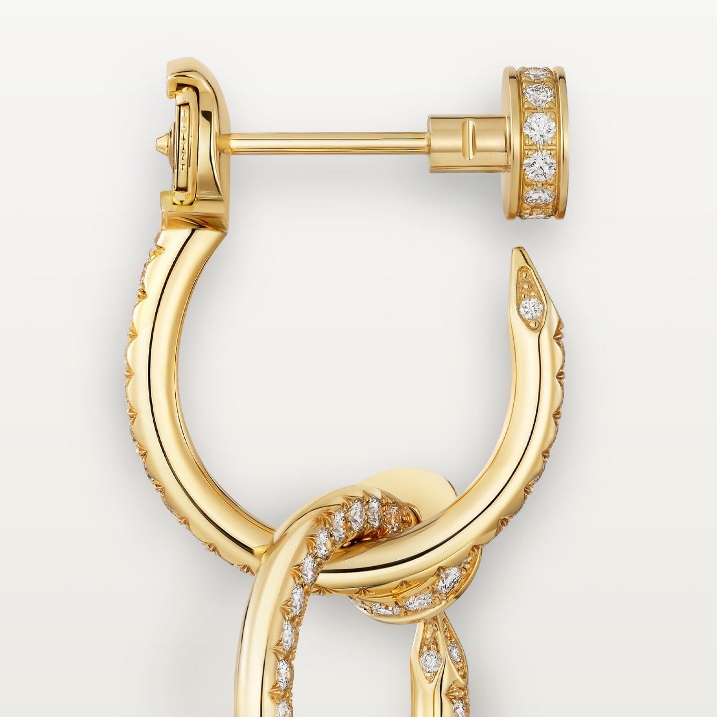 Boucles d'oreilles Juste un Clou, double, semi-pavées
