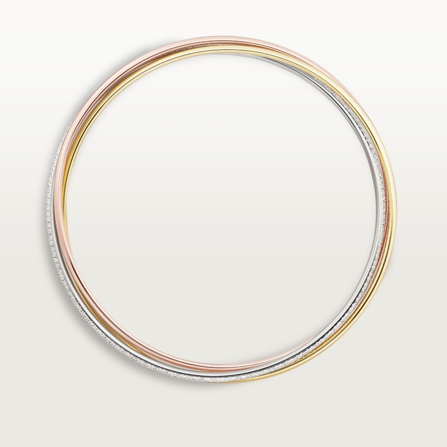 Bracelet Trinity, petit modèle, semi-pavé