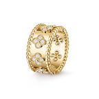 Bague Perlée trèfles, moyen modèle