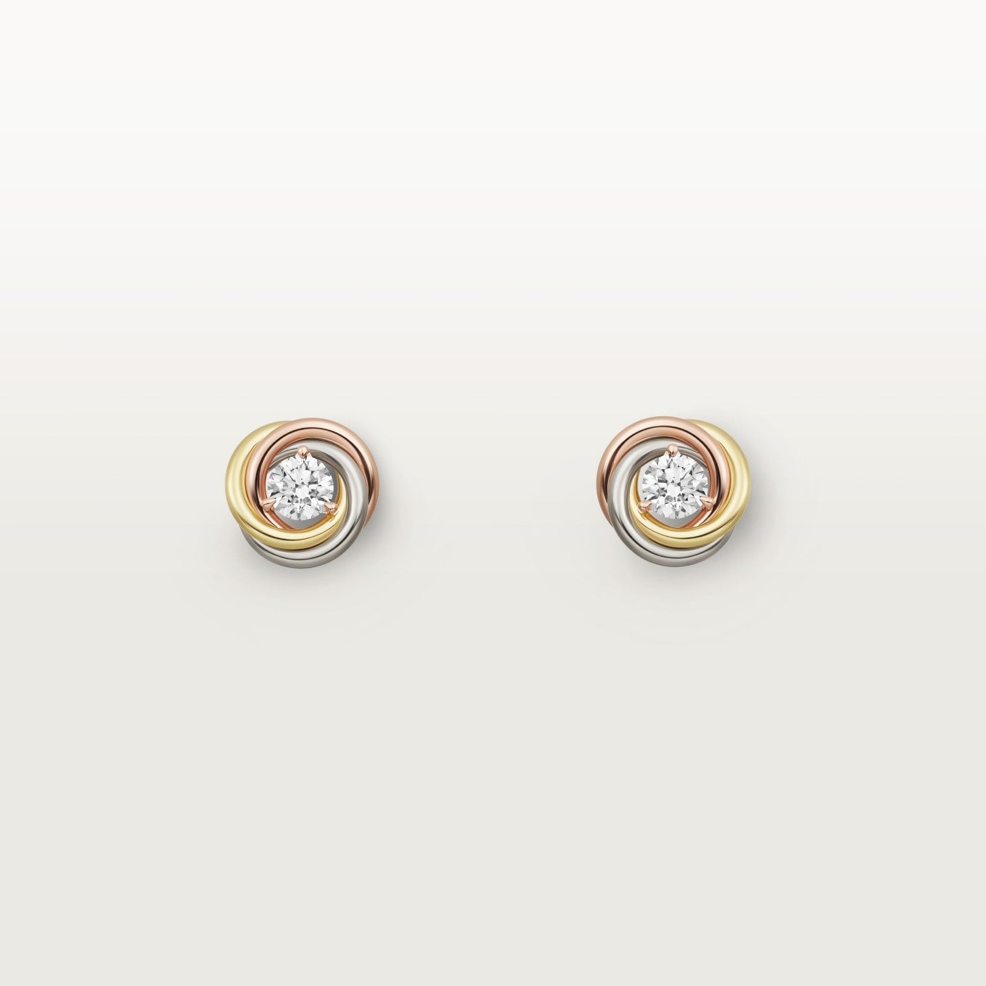 Puces d'oreilles Trinity, diamants taille brillant