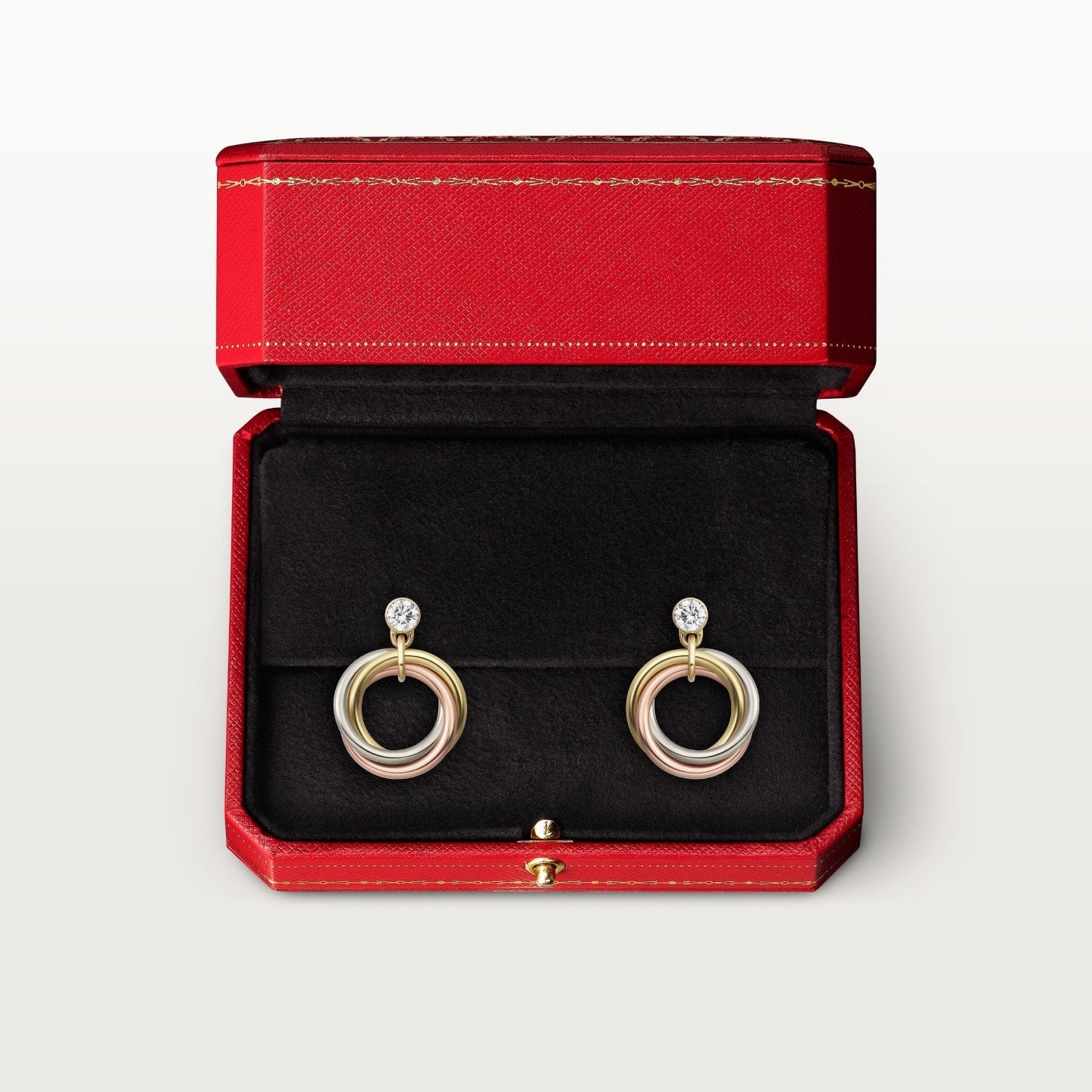Boucles d'oreilles Trinity, diamants taille brillant