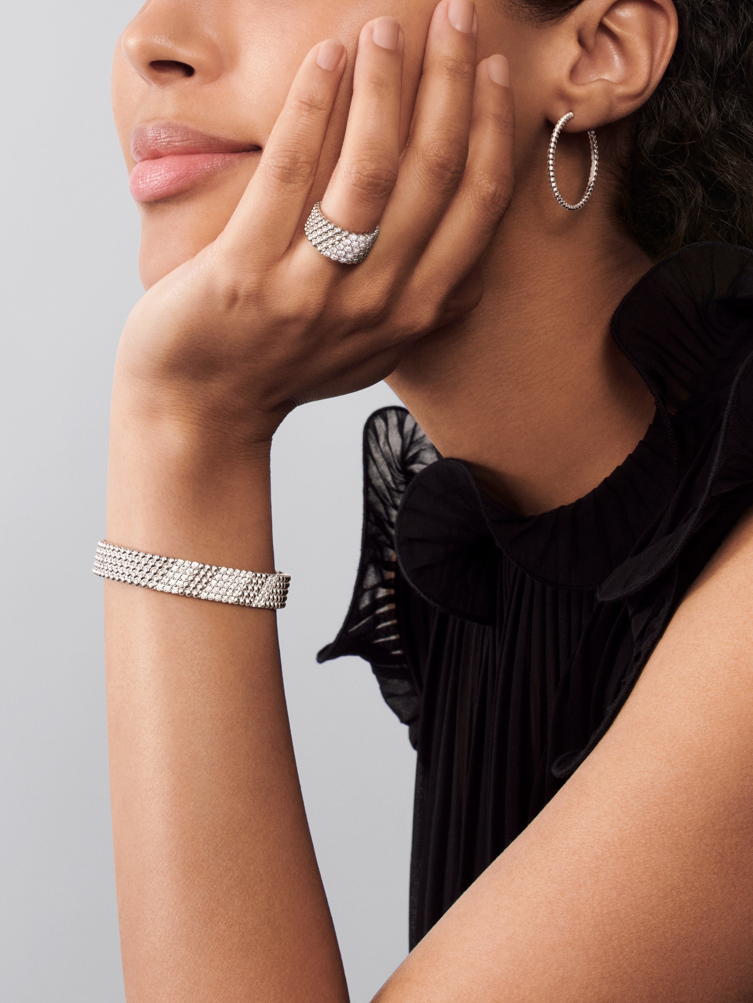 Bracelet Perlée diamants, 5 rangs