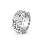 Bague Perlée diamants, 5 rangs
