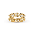 Bague Perlée diamants, 1 rang