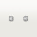Puces d'oreilles Cartier Destinée, 2 diamants taille émeraude, pavées