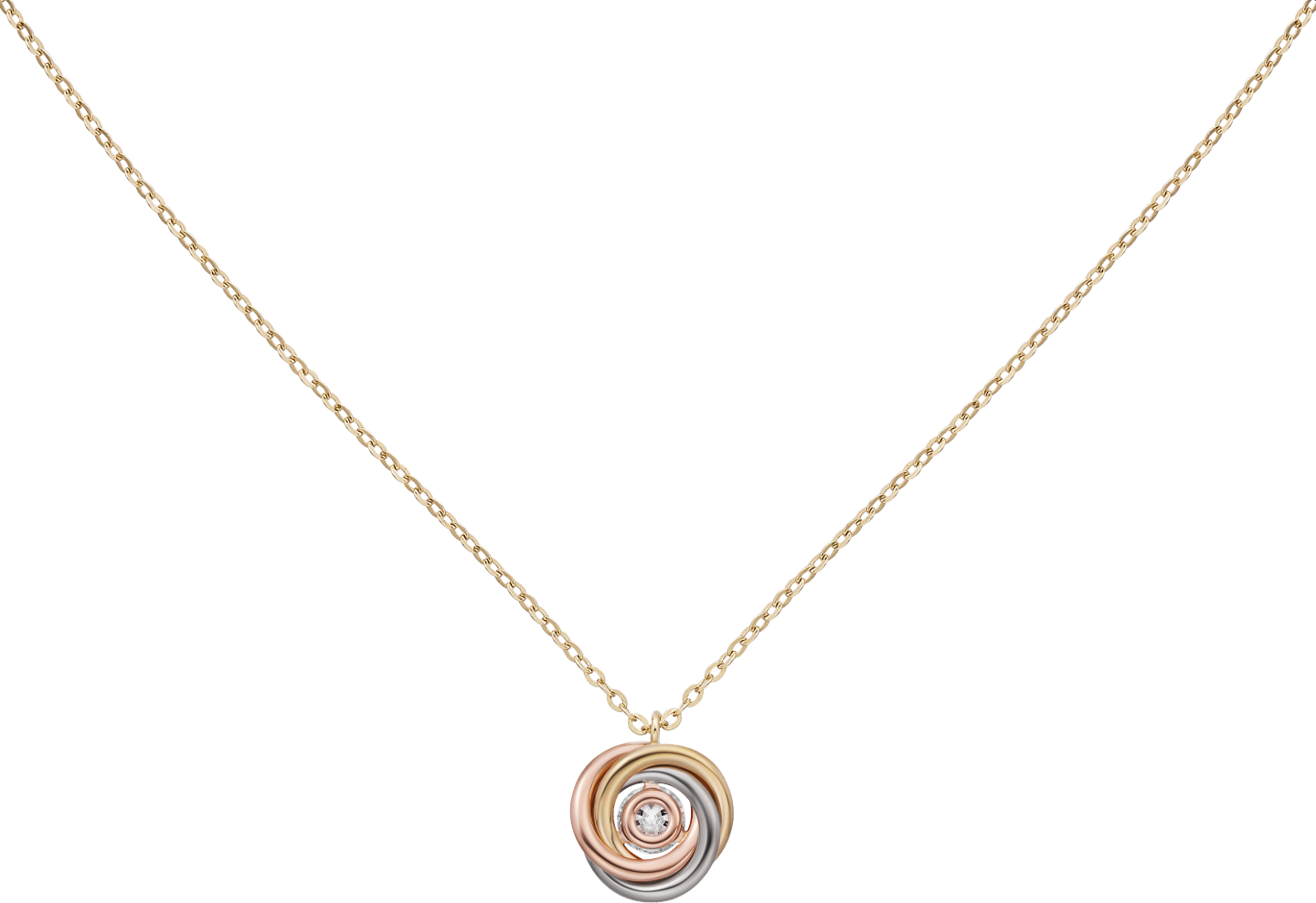 Pendentif Trinity, diamant taille brillant, pavé