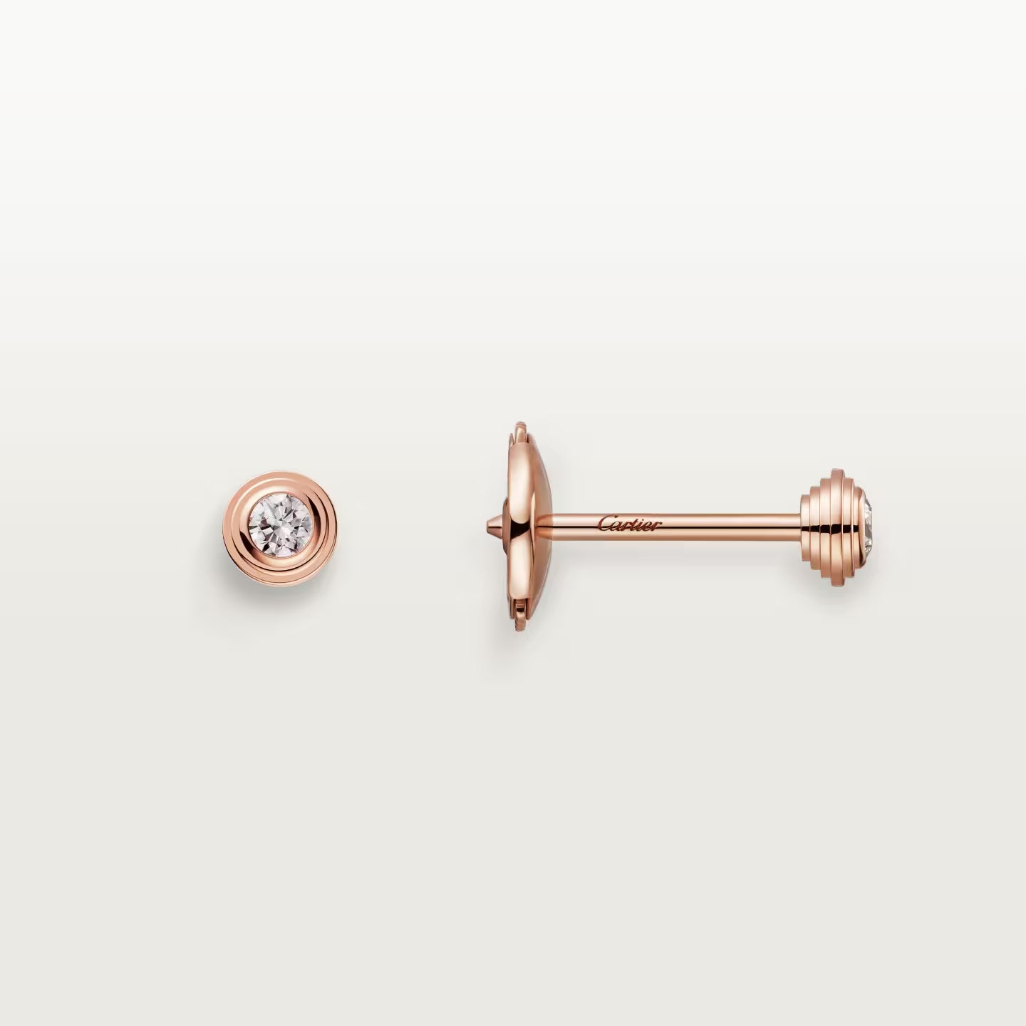 Puces d'oreilles Cartier d'Amour, 2 diamants taille brillant, mini modèle