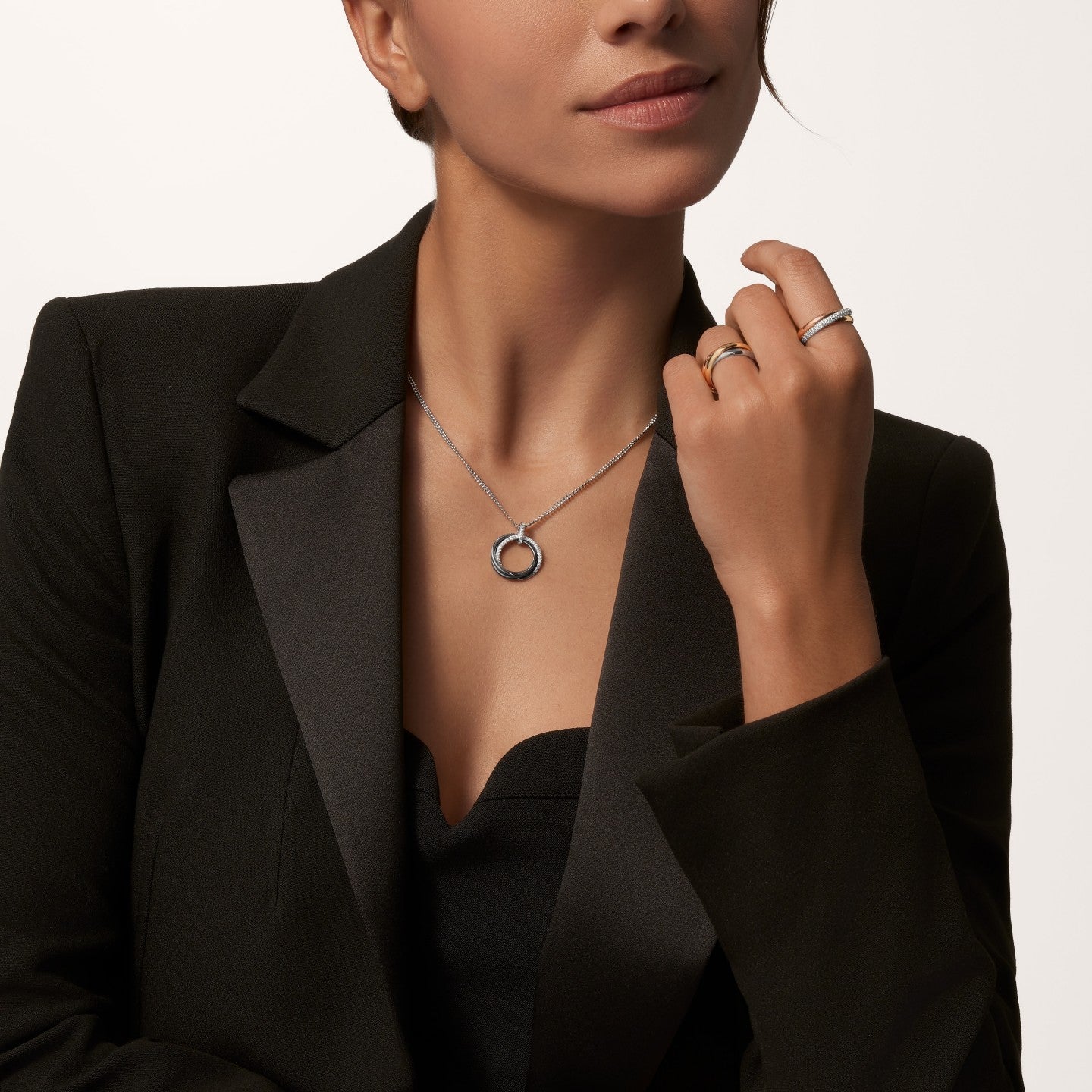Pendentif Trinity, céramique, diamants