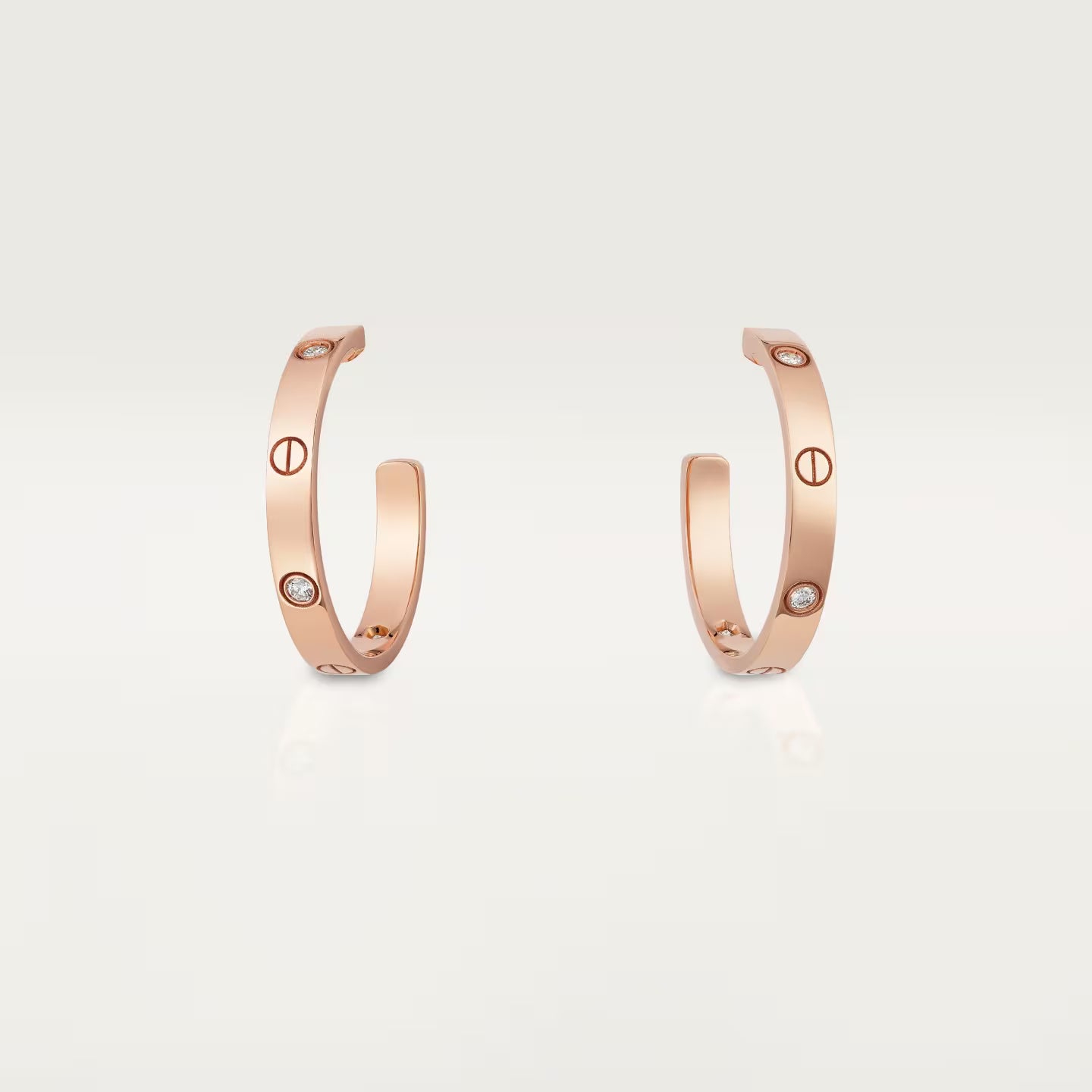 Créoles LOVE, moyen modèle, 6 diamants