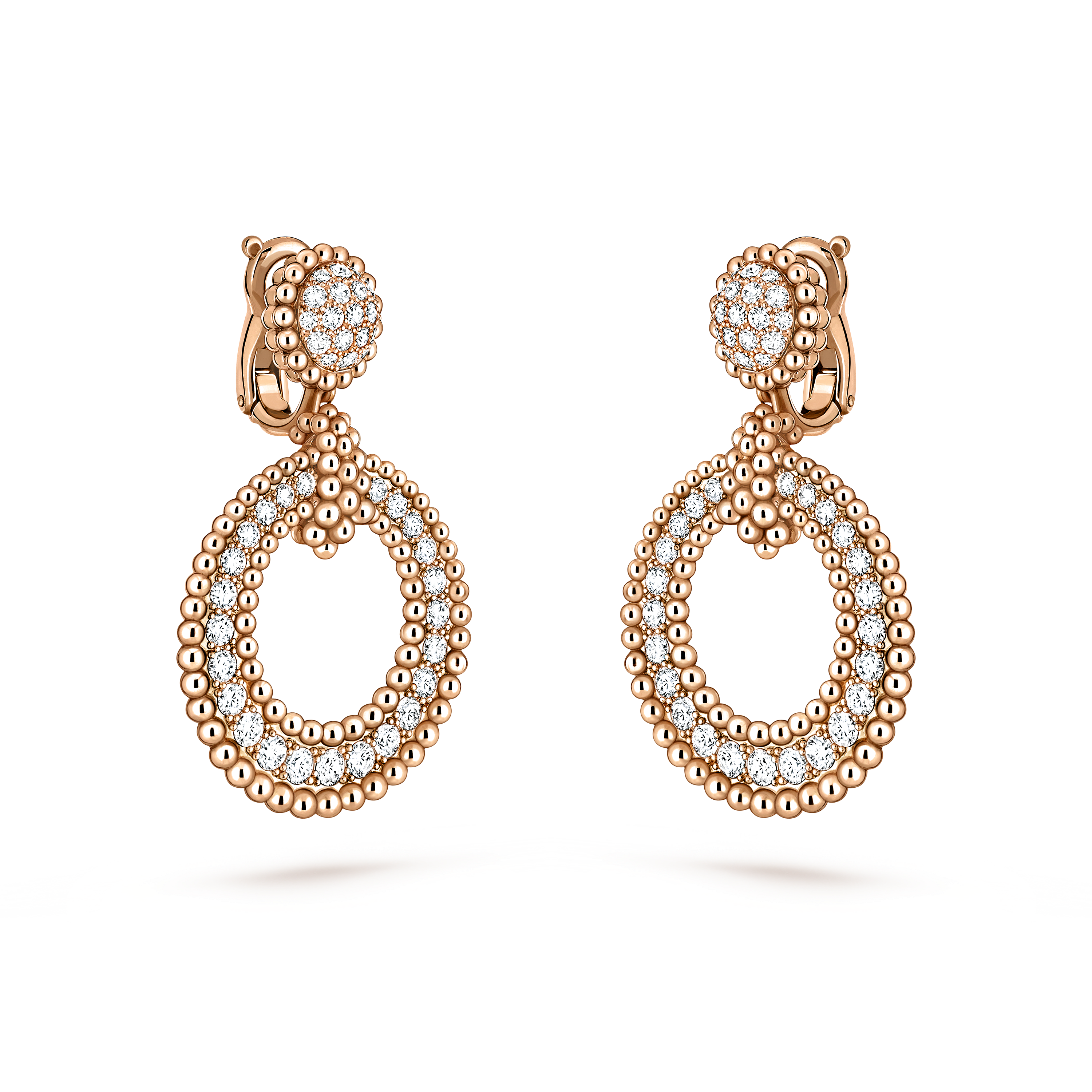 Boucles d'oreilles Perlée diamants