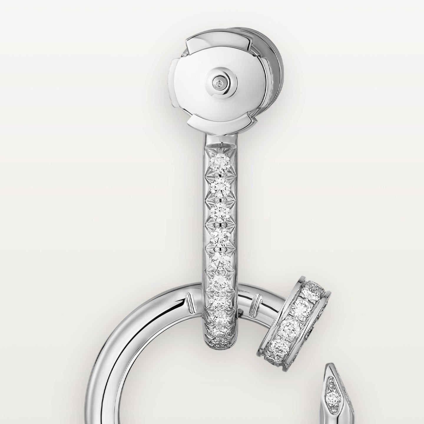 Boucles d'oreilles Juste un Clou, double, semi-pavées