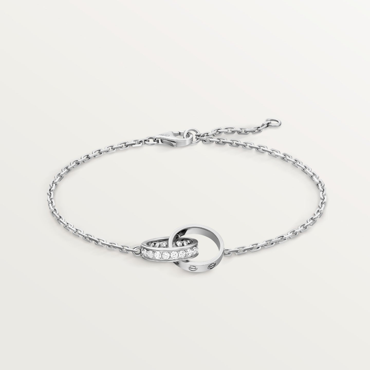 Bracelet LOVE, sur chaîne, semi-pavé