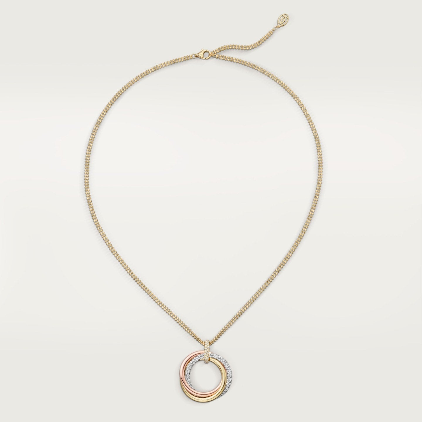 Pendentif Trinity, grand modèle, semi-pavé