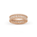 Bague Perlée diamants, 1 rang