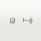 Puces d'oreilles Cartier Destinée, 2 diamants taille ovale, pavées
