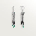 Boucles d'oreilles Panthère de Cartier, émeraude, pavées