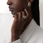 Bague Géométrie & Contrastes, onyx, pavée